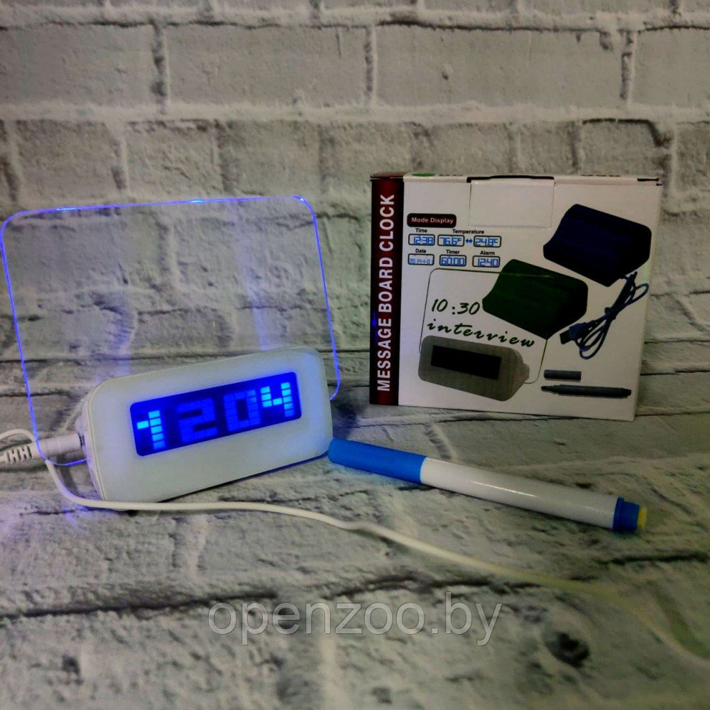 Креативные LED Часы-Будильник HIGHSTAR Неоновый (синий) - фото 8 - id-p207597135