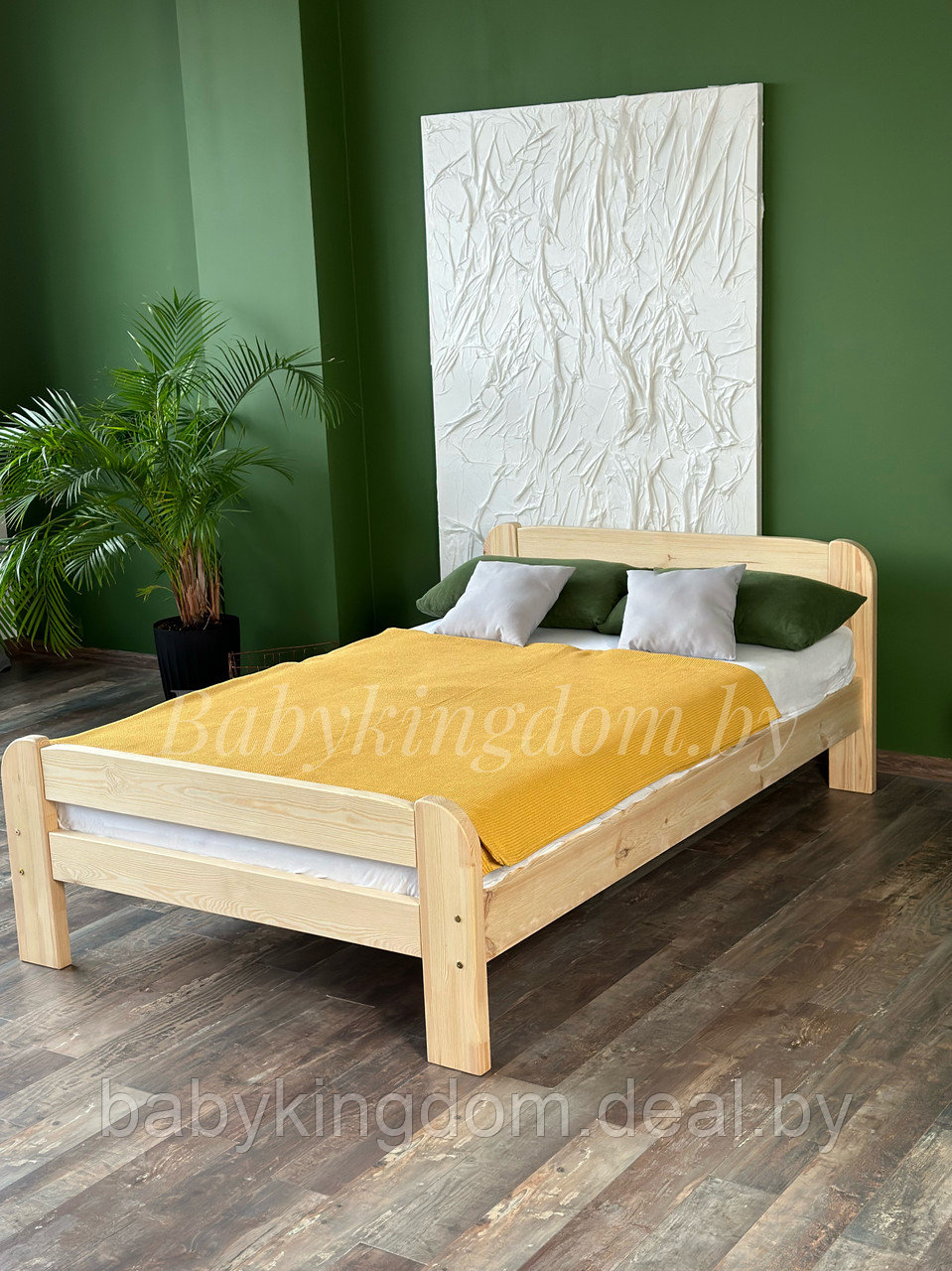 Односпальная кровать "Бодо" 90х200(белый воск) - фото 2 - id-p208876131