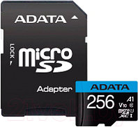 Карта памяти A-data microSDXC 256GB + адаптер (AUSDX256GUICL10A1-RA1)