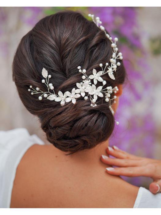 Диадема для невесты свадебная женская на голову веточка корона тиара украшение для волос - фото 1 - id-p208895664