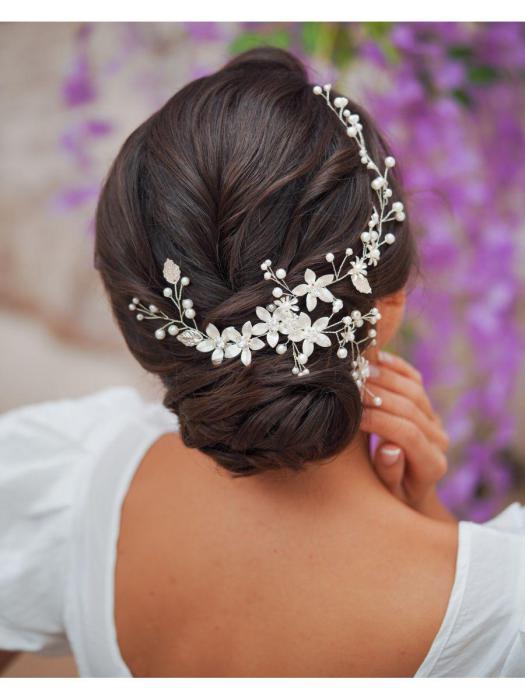 Диадема для невесты свадебная женская на голову веточка корона тиара украшение для волос - фото 6 - id-p208895664