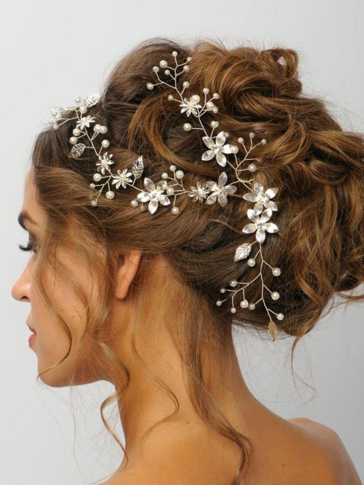 Диадема для невесты свадебная женская на голову веточка корона тиара украшение для волос - фото 9 - id-p208895664