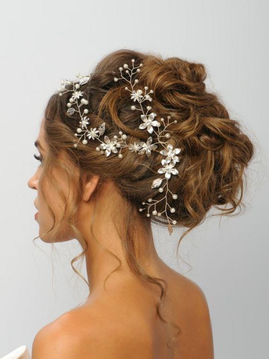 Диадема для невесты свадебная женская на голову веточка корона тиара украшение для волос - фото 10 - id-p208895664