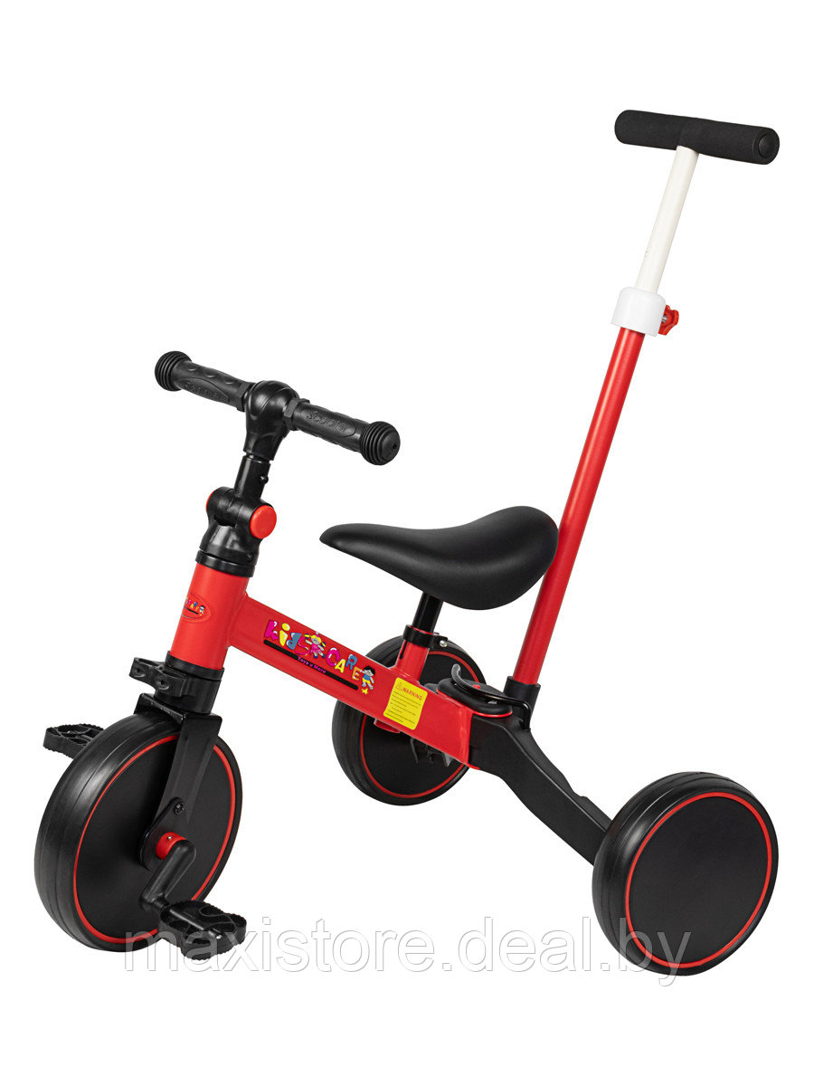 Детский велосипед-беговел с ручкой Kid's Care 003T Красный - фото 1 - id-p208379502