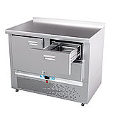 Стол холодильный низкотемпературный Abat СХН-70Н-01 (дверь, ящик 1/2) с бортом, фото 2