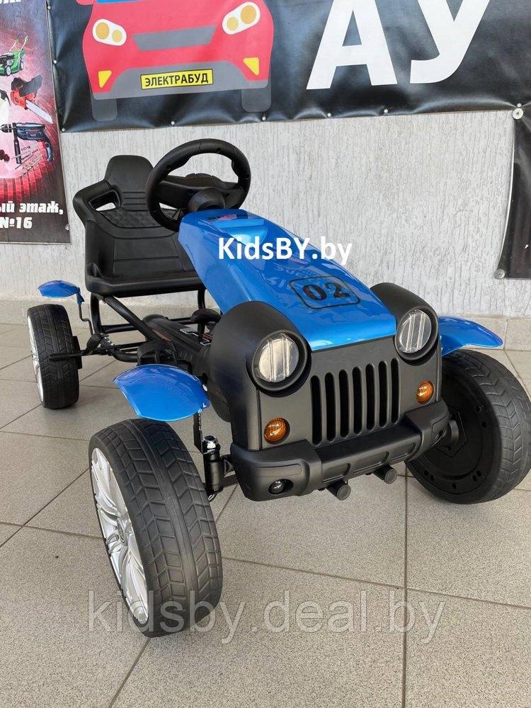 Детская педальная машина RiverToys C222CC (синий) веломобиль, карт - фото 5 - id-p176687410