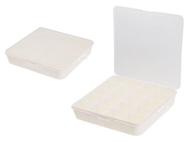 Органайзер для хранения мелочей с разделителями Keeplex Fiori L, 20х20х4,5 см, белое облако, BRANQ
