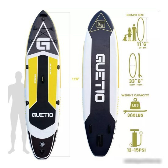 Сапборд GUETIO GT350A Big Touring Inflatable Paddle Board Mastodon 11'6" - фото 2 - id-p208908828
