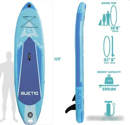 Сапборд GUETIO GT320A Ocean Inflatable Paddle Board Windwalker 10'6" - фото 4 - id-p208908829