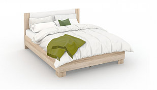 Кровать "Аврора" с основанием 90х200 дуб Сонома/белый