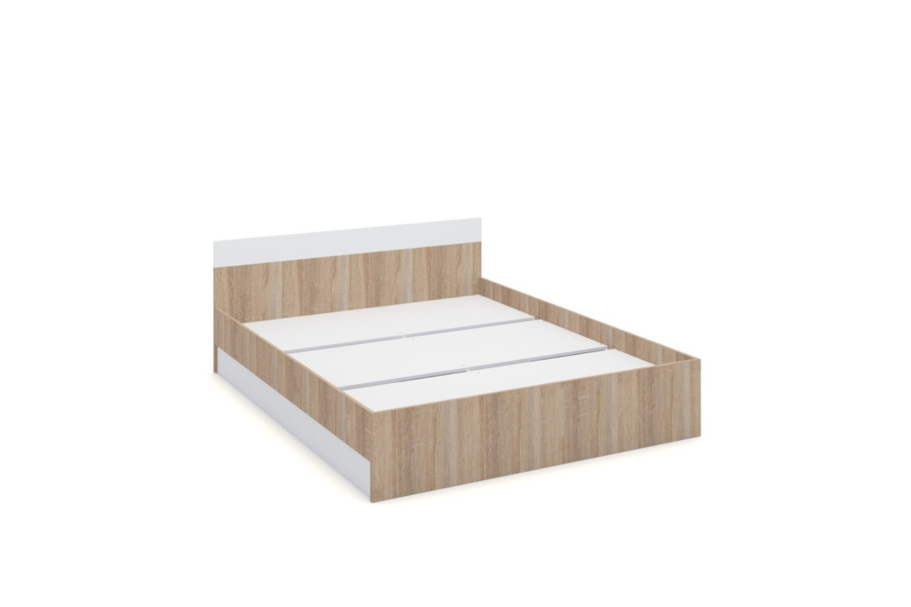 Кровать Алёна 160 с основанием Дуб Сонома/Белый