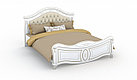 Спальня Александрина Кровать 160 МИ с ламелями Белый/Золото, фото 2