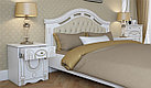 Спальня Александрина Кровать 160 МИ с ламелями Белый/Золото, фото 3