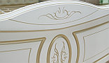 Спальня Александрина Кровать 160 МИ с ламелями Белый/Золото, фото 5