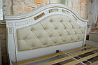 Спальня Александрина Кровать 160 МИ с ламелями Белый/Золото, фото 7