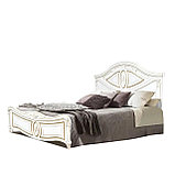Спальня Александрина Кровать 160 с ламелями Белый/Золото, фото 2