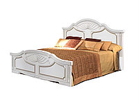 Спальня Амелия Кровать 160 с ламелями Белый/Золото