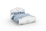 Спальня Барбара Кровать 160 с ламелями Белый/Золото, фото 2