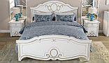 Спальня Барбара Кровать 160 с ламелями Белый/Золото, фото 6