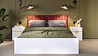 Спальня Миа Кровать 160 МИ с ламелями Белый/Золото, фото 5
