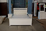 Спальня Ева Кровать 160 МИ с ламелями Белый/Золото, фото 5