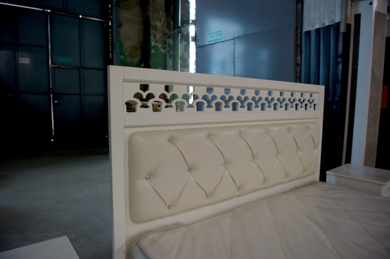 Спальня Ева Кровать 180 МИ с ламелями Белый/Золото - фото 5 - id-p208913918