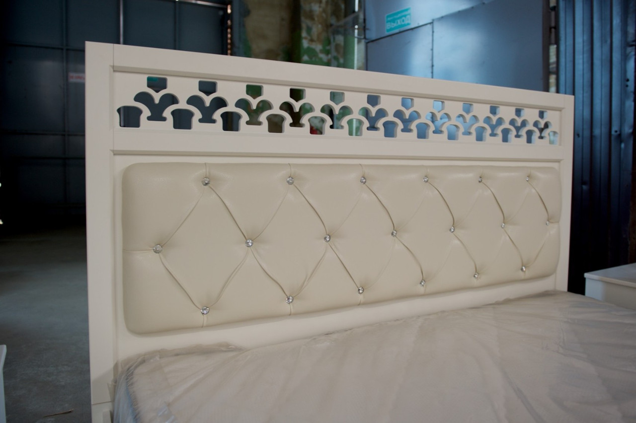 Спальня Ева Кровать 180 МИ с ламелями Белый/Золото - фото 6 - id-p208913918