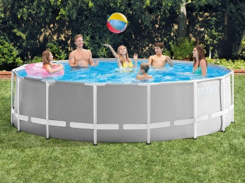 Каркасный бассейн Intex 457х122см +фильтр-насос, лестница, тент, подложка, фото 2