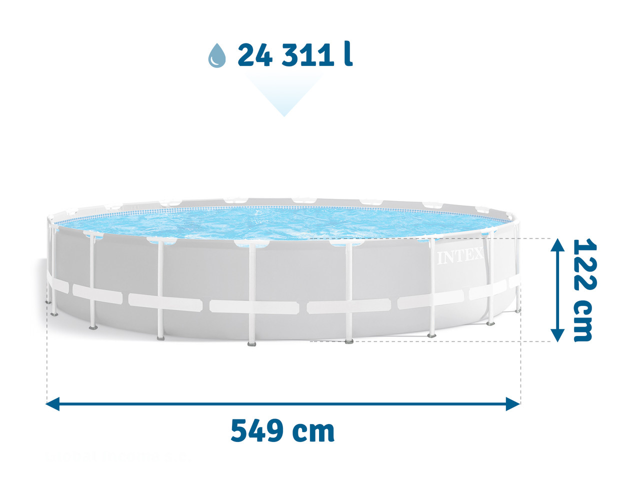 Каркасный бассейн Intex 549х122см 26732 +фильтр-насос, лестница, тент, подложка - фото 2 - id-p208915483