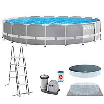 Каркасный бассейн Intex 549х122см  26732 +фильтр-насос, лестница, тент, подложка, фото 2