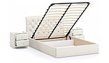 Мягкая кровать Беатриче с подъемником 140х200 кожзам Pearl Shell, фото 2