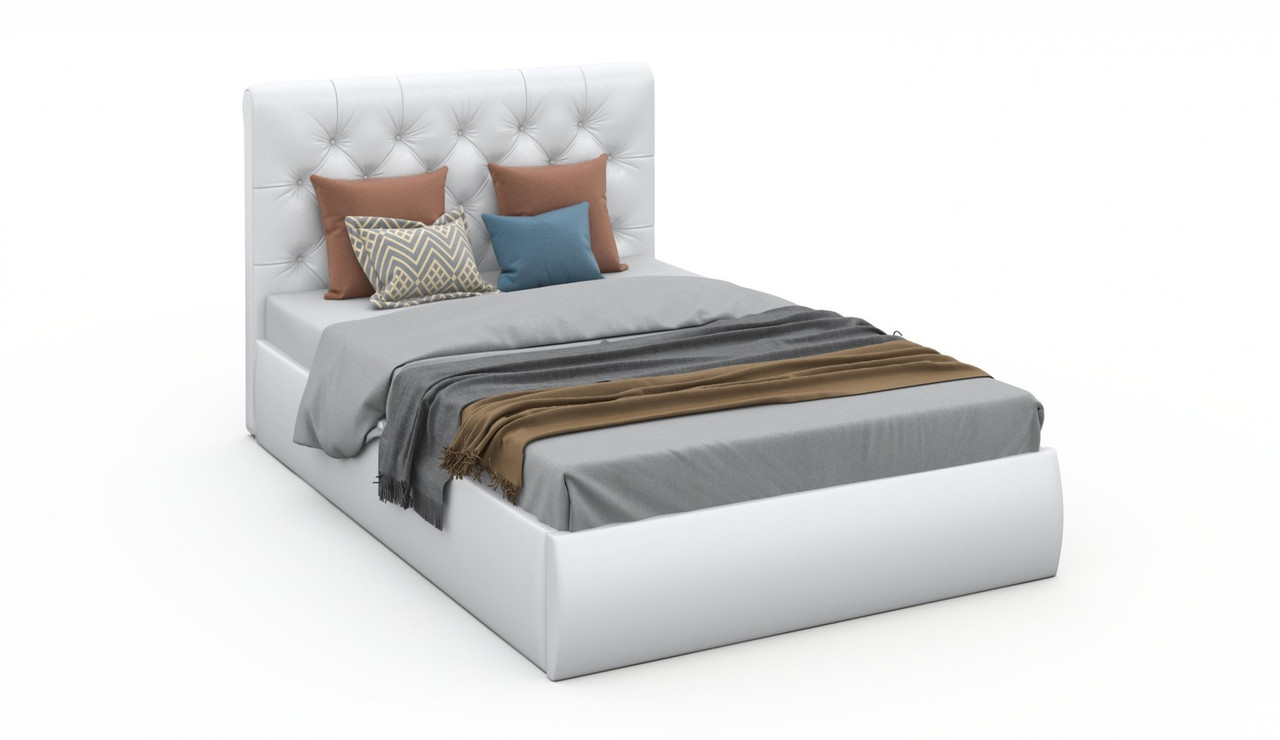 Мягкая кровать Беатриче с подъемником 140х200 Texas white - фото 1 - id-p208918174