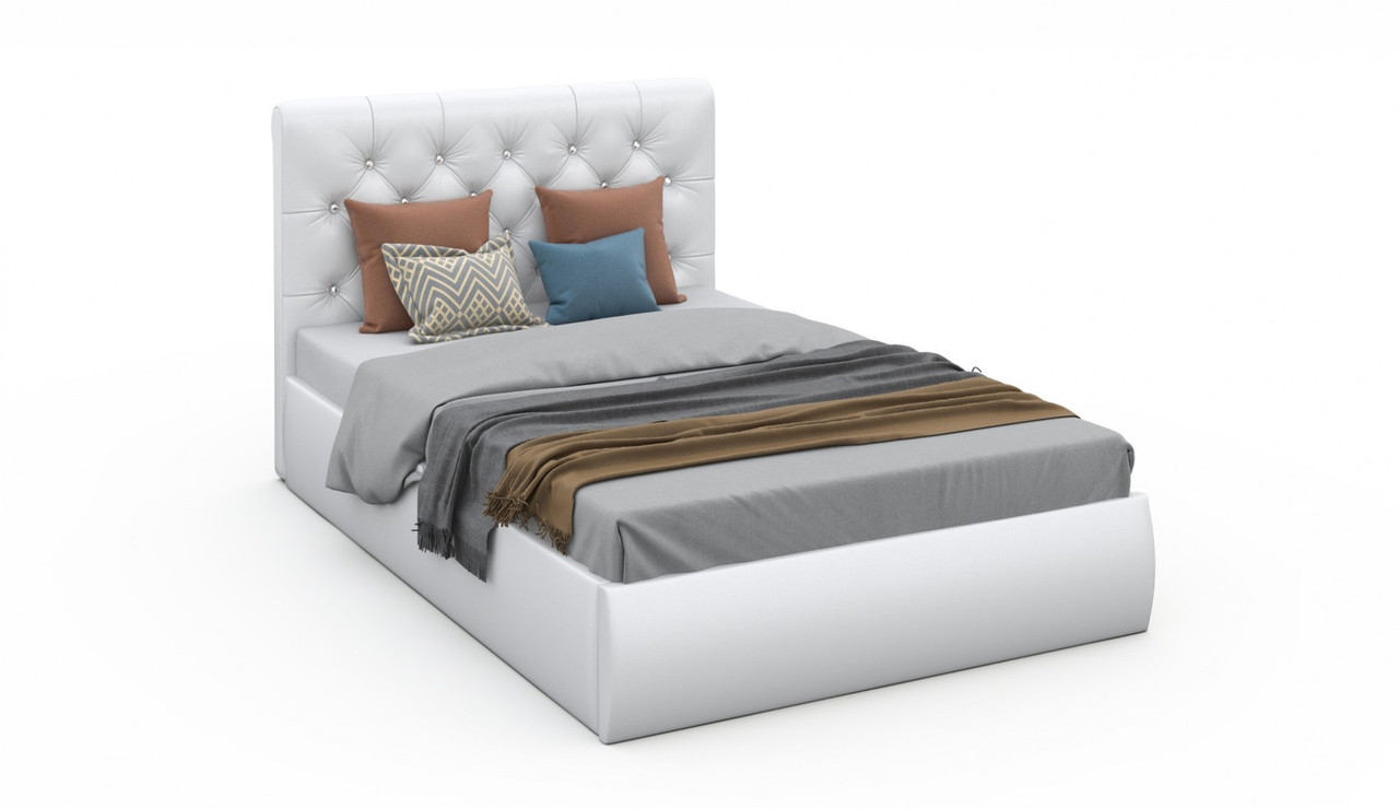 Мягкая кровать Беатриче с подъемником 140х200 Texas white - фото 4 - id-p208918174
