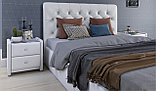 Мягкая кровать Беатриче с подъемником 140х200 Texas white, фото 9