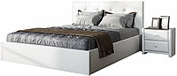 Мягкая кровать Женева 160 Texas white с пуговицами подъемник