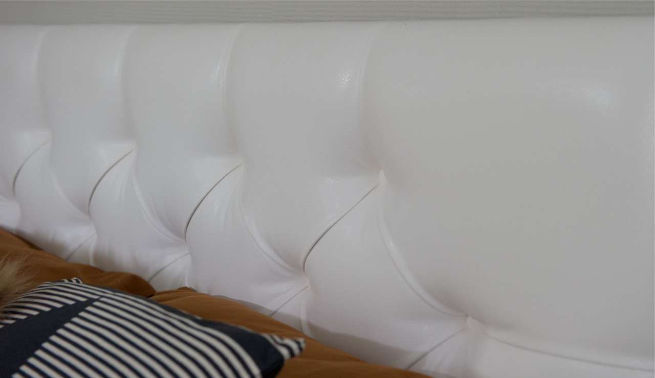 Мягкая кровать Женева 160 Texas white с пуговицами подъемник - фото 9 - id-p208918182