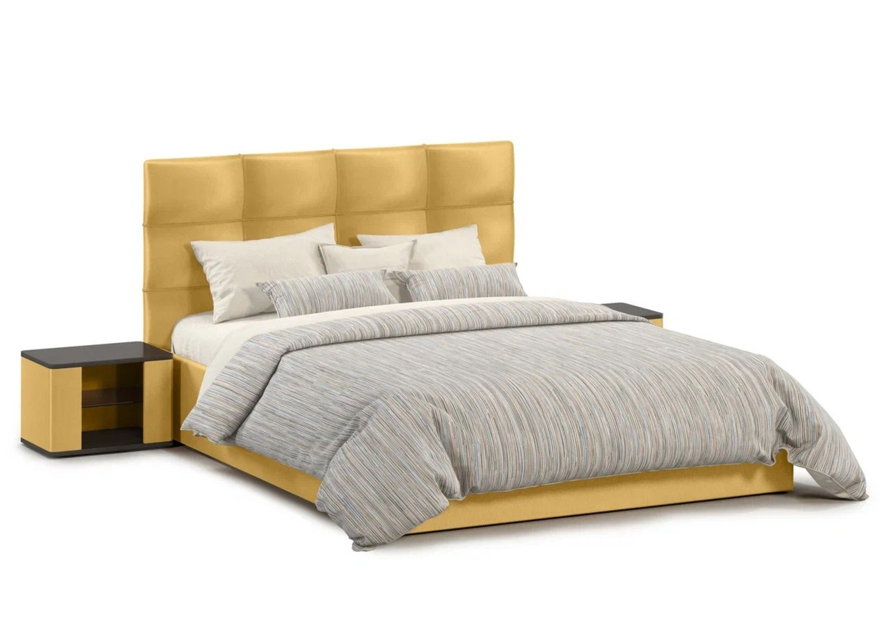 Мягкая кровать Вена 160 Bingo mustard (подъемник)
