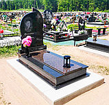 КОМБИНИРОВАННЫЙ ОДИНОЧНЫЙ ПАМЯТНИК ИЗ ЧЁРНОГО ГРАНИТА ГАББРО-ДИАБАЗ И КОРИЧНЕВОГО БАЛТИЙСКИЙ, фото 2