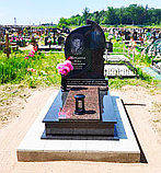 КОМБИНИРОВАННЫЙ ОДИНОЧНЫЙ ПАМЯТНИК ИЗ ЧЁРНОГО ГРАНИТА ГАББРО-ДИАБАЗ И КОРИЧНЕВОГО БАЛТИЙСКИЙ, фото 3