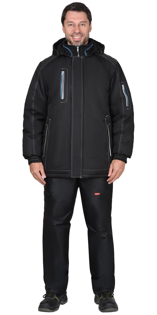 Куртка СИРИУС-АЛЕКС черная с голубой отделкой - фото 1 - id-p208923177
