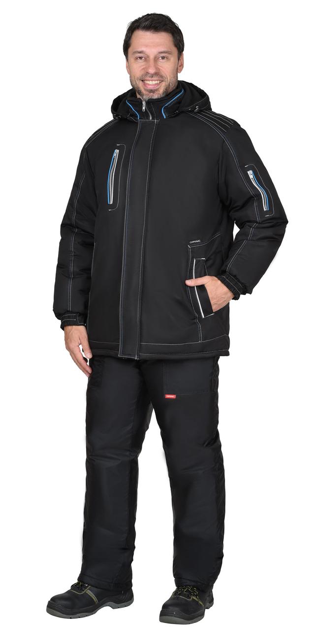 Куртка СИРИУС-АЛЕКС черная с голубой отделкой - фото 2 - id-p208923177