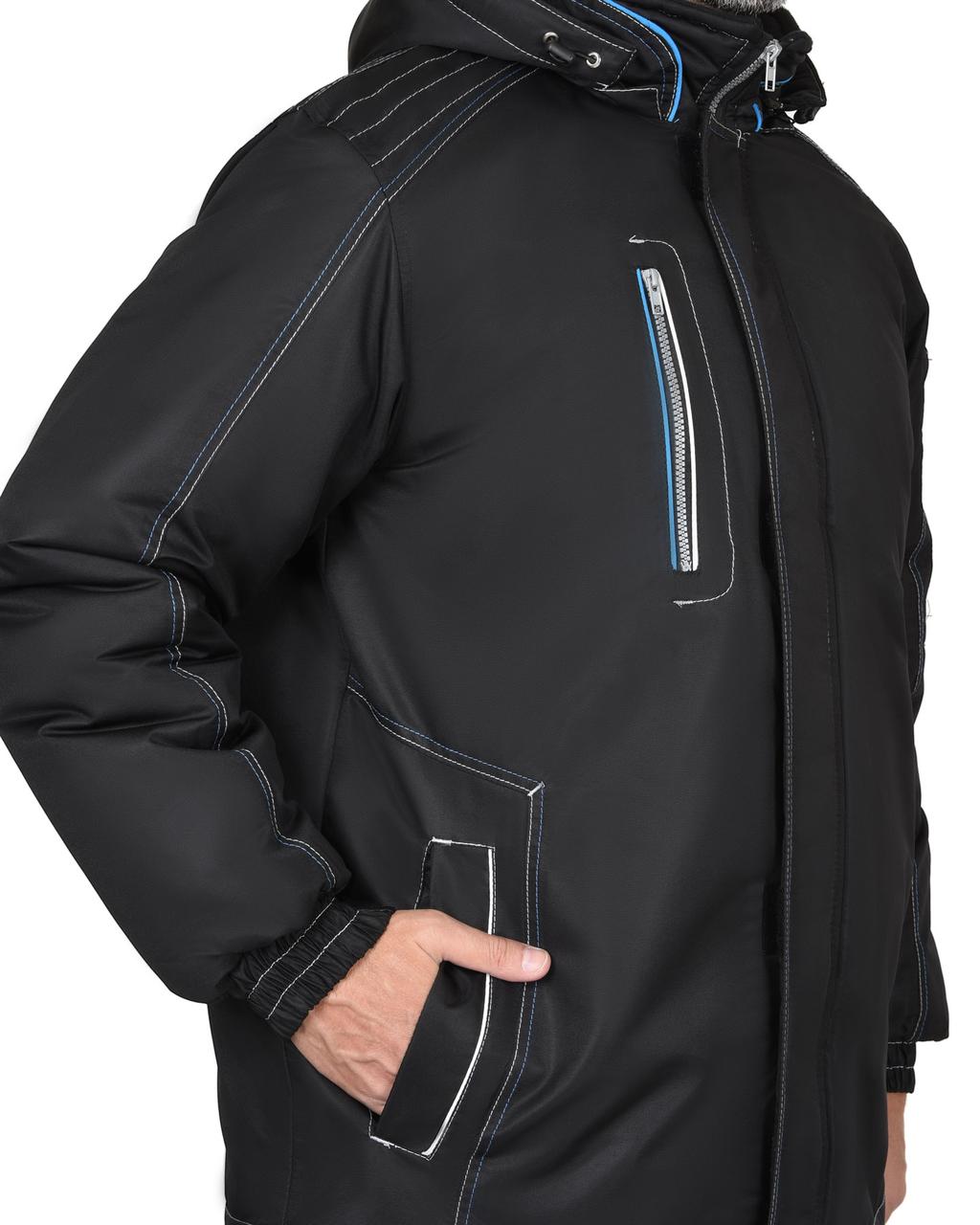 Куртка СИРИУС-АЛЕКС черная с голубой отделкой - фото 4 - id-p208923177