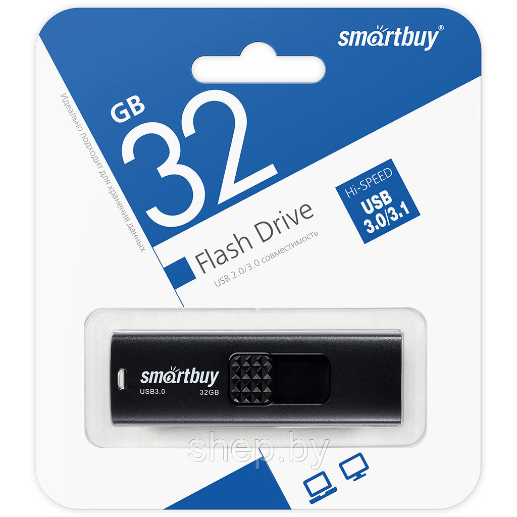 USB флэш-диск SmartBuy Fashion Black 32Gb UFD 3.0/3.1 SB032GB3FSK цвет: черный - фото 1 - id-p208924755