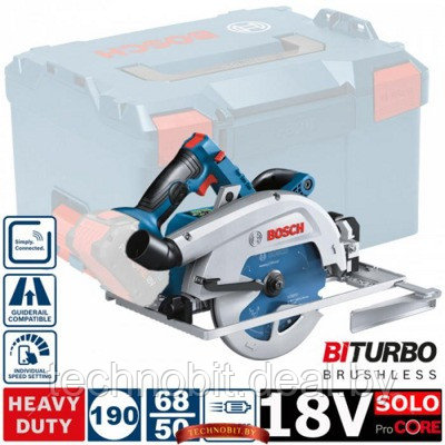 Аккумуляторная циркулярная пила Bosch GKS 18 V-68 GC Professional (06016B5100) L-Boxx, без аккумуляторов - фото 1 - id-p208927132