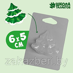 Пластиковая форма для мыла «Нарядная ёлочка» 6.5х5.5 см