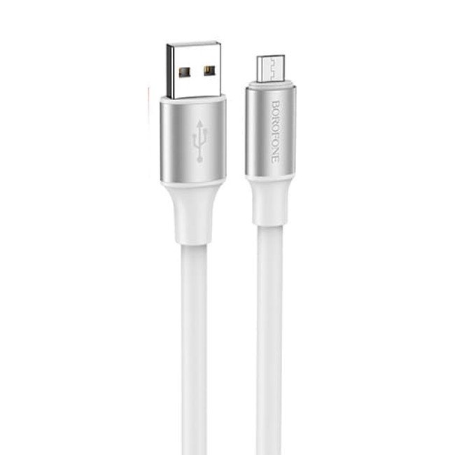 USB кабель Borofone BX82 Bountiful MicroUSB длина 1 метр (Белый) - фото 2 - id-p208926897
