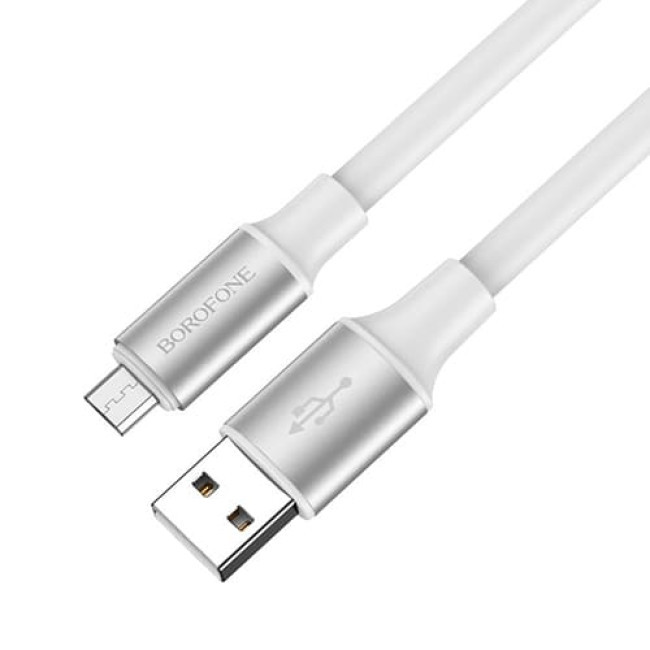 USB кабель Borofone BX82 Bountiful MicroUSB длина 1 метр (Белый) - фото 3 - id-p208926897