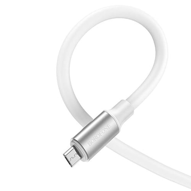 USB кабель Borofone BX82 Bountiful MicroUSB длина 1 метр (Белый) - фото 4 - id-p208926897