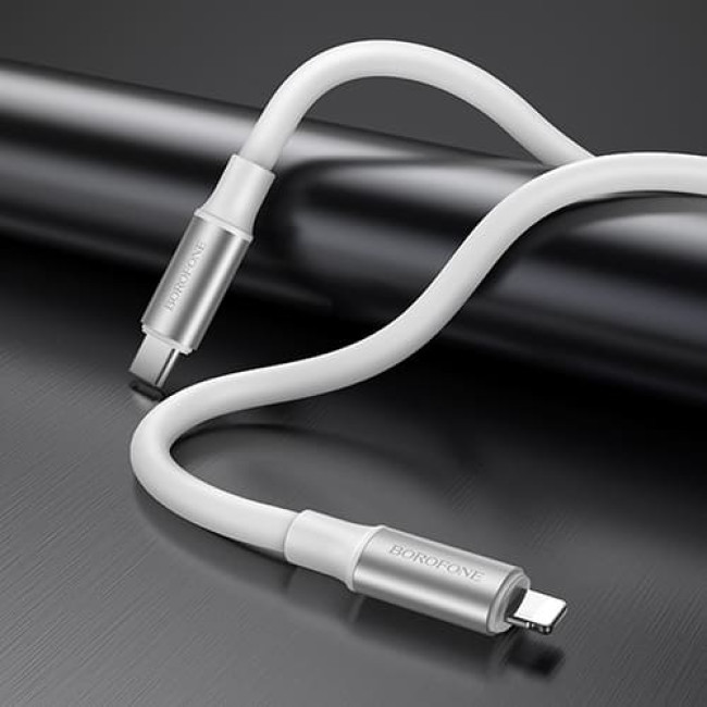 USB кабель Borofone BX82 Bountiful PD Type-C+ Lighting длина 1 метр (Белый) - фото 3 - id-p208926898