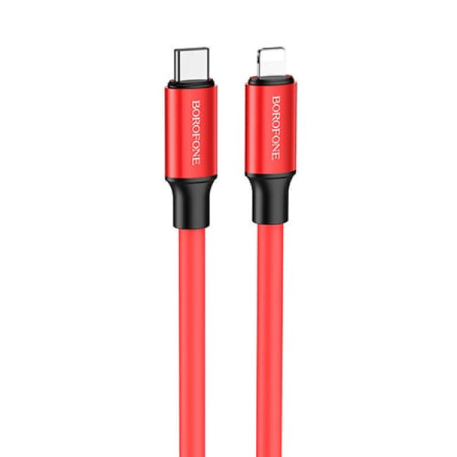 USB кабель Borofone BX82 Bountiful PD Type-C+ Lighting длина 1 метр (Красный) - фото 1 - id-p208926899